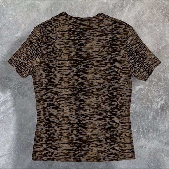 VINTAGE Grunge Susan Lawrence Slinky Travelers Knit Style Tiger Print Skirt Set - Picture 11 of 11